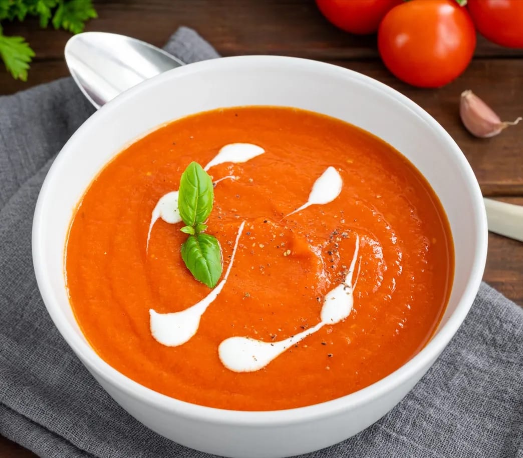 Crema de tomate con ajo